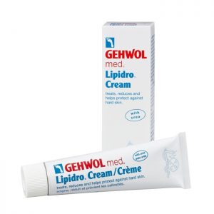 tube of Gehwol Lipidro Cream in front of box it comes in