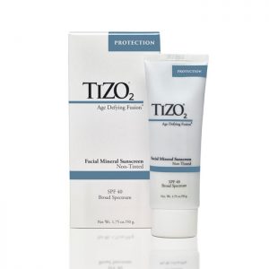 tube of TiZO2 non-tinted sunscreen with box