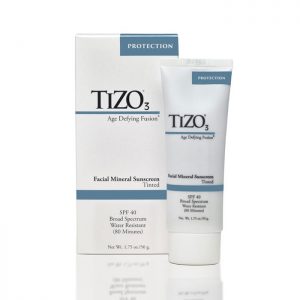 tube of TiZO3 tinted sunscreen with box